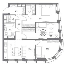 4-BD Apartment Sale, 89.9 sq. m. at Dom56, Fridrikha Engelsa Street, 56с1, Moscow, Russia #2 4-BD Apartment Sale, 89.9 sq. m. at Dom56, Fridrikha Engelsa Street, 56с1, Moscow, Russia #2