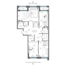3-BD Apartment Sale, 119.8 sq. m. at Preobrazhenskaya ploschad, 1st Bukhvostova Street, Moscow, Russia #3