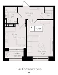 1-BD Apartment Sale, 43.2平方米 at Preobrazhenskaya ploschad, 1st Bukhvostova Street, Moscow, Russia #2 1-BD Apartment Sale, 43.2平方米 at Preobrazhenskaya ploschad, 1st Bukhvostova Street, Moscow, Russia #2