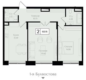 2-BD Apartment Sale, 68.1 sq. m. at Preobrazhenskaya ploschad, 1st Bukhvostova Street, Moscow, Russia #2