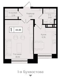 1-BD Apartment Sale, 44.5平方米 at Preobrazhenskaya ploschad, 1st Bukhvostova Street, Moscow, Russia #2 1-BD Apartment Sale, 44.5平方米 at Preobrazhenskaya ploschad, 1st Bukhvostova Street, Moscow, Russia #2