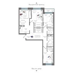 2-BD Apartment Sale, 97.4 sq. m. at Preobrazhenskaya ploschad, 1st Bukhvostova Street, Moscow, Russia #3