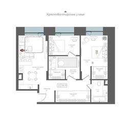2-BD Apartment Sale, 70.9 sq. m. at Preobrazhenskaya ploschad, 1st Bukhvostova Street, Moscow, Russia #3