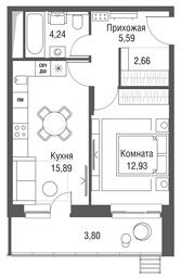 Продажа 1-комн. квартиры, 45,08 м² в ЖК «Одинбург», Северная улица, 11, Одинцово, Московская область, Россия #2 Продажа 1-комн. квартиры, 45,08 м² в ЖК «Одинбург», Северная улица, 11, Одинцово, Московская область, Россия #2