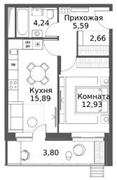 Продажа 1-комн. квартиры, 45,08 м² в ЖК «Одинбург», Северная улица, 11, Одинцово, Московская область, Россия #3 Продажа 1-комн. квартиры, 45,08 м² в ЖК «Одинбург», Северная улица, 11, Одинцово, Московская область, Россия #3