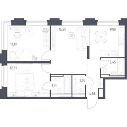 1-BD Apartment Sale, 63.9 sq. m. at Vereiskaya 41, Vereyskaya Street, 41, Moscow, Russia #3