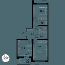 Продажа 2-комн. квартиры, 61,4 м² в ЖК «Первый Южный», жилой комплекс Первый Южный, Ленинский городской округ, Московская область, Россия #3