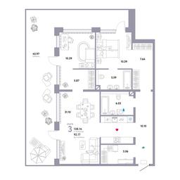 2-BD Apartment Sale, 138.14 sq. m. at Wow, Avtozavodskaya Street, 23с16, Moscow, Russia #3 2-BD Apartment Sale, 138.14 sq. m. at Wow, Avtozavodskaya Street, 23с16, Moscow, Russia #3