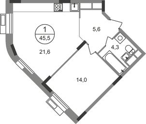 Apartment Sale, 45.5平方米 at Rezidentsii Skolkovo, Kashtanovaya ulitsa, 1, rabochiy posyolok Zarechye, Odintsovskiy City District, Moscow Region, Russia #2 Apartment Sale, 45.5平方米 at Rezidentsii Skolkovo, Kashtanovaya ulitsa, 1, rabochiy posyolok Zarechye, Odintsovskiy City District, Moscow Region, Russia #2