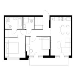 2-BD Apartment Sale, 57.7平方米 at Kutuzovskiy Kvartal, Ivana Franko Street, 20к1, Moscow, Russia #2