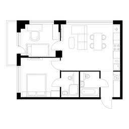 2-BD Apartment Sale, 55.1平方米 at Kutuzovskiy Kvartal, Ivana Franko Street, 20к1, Moscow, Russia #2