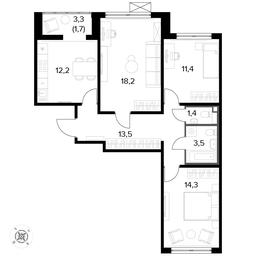 3-BD Apartment Sale, 76.4平方米 at Pervyi Leningradskiy, Pervy Leningradskiy Residential Complex, Moscow, Russia #3 3-BD Apartment Sale, 76.4平方米 at Pervyi Leningradskiy, Pervy Leningradskiy Residential Complex, Moscow, Russia #3