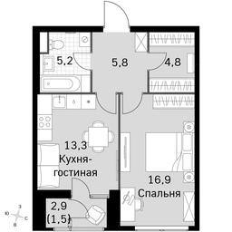 1-BD Apartment Sale, 47.5 sq. m. at Sky Garden, Stroitelny Drive, 9с6, Moscow, Russia #3