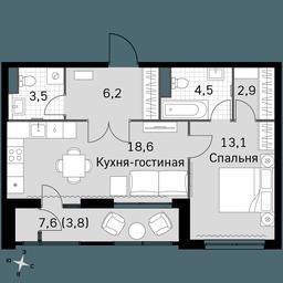 2-BD Apartment Sale, 52.6 sq. m. at Sky Garden, Stroitelny Drive, 9с6, Moscow, Russia #3