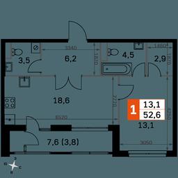 2-BD Apartment Sale, 52.6 sq. m. at Sky Garden, Stroitelny Drive, 9с6, Moscow, Russia #4