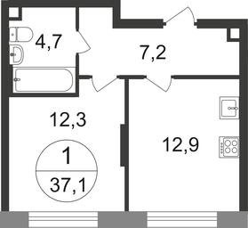 Apartment Sale, 37.1 sq. m. at Peredelkino Blizhnee, Korneya Chukovskogo Street, 1, Vnukovskoye Settlement, Moscow, Russia #2