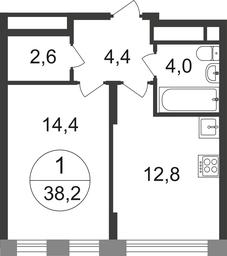 Apartment Sale, 38.2平方米 at Peredelkino Blizhnee, Korneya Chukovskogo Street, 1, Vnukovskoye Settlement, Moscow, Russia #2 Apartment Sale, 38.2平方米 at Peredelkino Blizhnee, Korneya Chukovskogo Street, 1, Vnukovskoye Settlement, Moscow, Russia #2