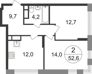 2-BD Apartment Sale, 52.6 sq. m. at Peredelkino Blizhnee, Korneya Chukovskogo Street, 1, Vnukovskoye Settlement, Moscow, Russia #2 2-BD Apartment Sale, 52.6 sq. m. at Peredelkino Blizhnee, Korneya Chukovskogo Street, 1, Vnukovskoye Settlement, Moscow, Russia #2