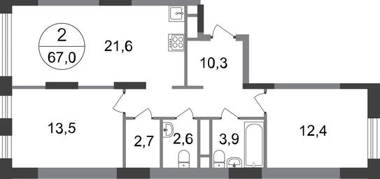 2-BD Apartment Sale, 67 sq. m. at Peredelkino Blizhnee, Korneya Chukovskogo Street, 1, Vnukovskoye Settlement, Moscow, Russia #2 2-BD Apartment Sale, 67 sq. m. at Peredelkino Blizhnee, Korneya Chukovskogo Street, 1, Vnukovskoye Settlement, Moscow, Russia #2