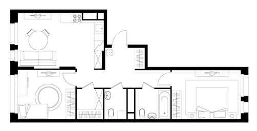 2-BD Apartment Sale, 62.6 sq. m. at Peredelkino Blizhnee, Korneya Chukovskogo Street, 1, Vnukovskoye Settlement, Moscow, Russia #4