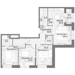 4-BD Apartment Sale, 93.3 sq. m. at Rezhisser, Vilgelma Pika Street, 3, Moscow, Russia #3 4-BD Apartment Sale, 93.3 sq. m. at Rezhisser, Vilgelma Pika Street, 3, Moscow, Russia #3