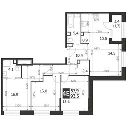 4-BD Apartment Sale, 93.3 sq. m. at Rezhisser, Vilgelma Pika Street, 3, Moscow, Russia #2 4-BD Apartment Sale, 93.3 sq. m. at Rezhisser, Vilgelma Pika Street, 3, Moscow, Russia #2