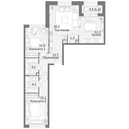 3-BD Apartment Sale, 78.1 sq. m. at Rezhisser, Vilgelma Pika Street, 3, Moscow, Russia #3