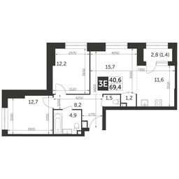 3-BD Apartment Sale, 69.4 sq. m. at Rezhisser, Vilgelma Pika Street, 3, Moscow, Russia #2