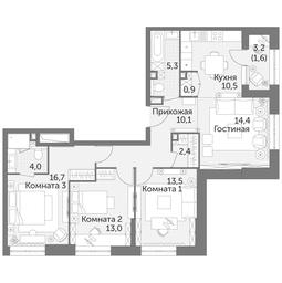 4-BD Apartment Sale, 92.4 sq. m. at Rezhisser, Vilgelma Pika Street, 3, Moscow, Russia #3