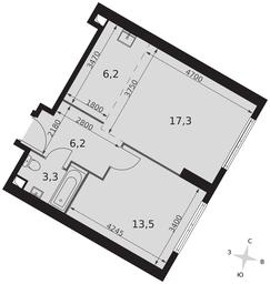 2-BD Apartment Sale, 46.5平方米 at Arkhitektor, Akademika Volgina Street, 2Д, Moscow, Russia #4