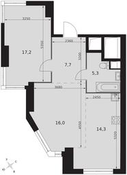 2-BD Apartment Sale, 60.5平方米 at Arkhitektor, Akademika Volgina Street, 2Д, Moscow, Russia #4