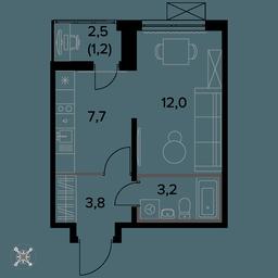 Apartment Sale, 28.2 sq. m. at Pervyi Leningradskiy, Pervy Leningradskiy Residential Complex, Moscow, Russia #3