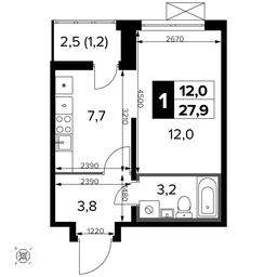 Apartment Sale, 28.2 sq. m. at Pervyi Leningradskiy, Pervy Leningradskiy Residential Complex, Moscow, Russia #4