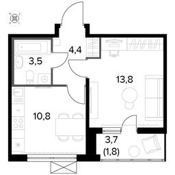 1-BD Apartment Sale, 34.4 sq. m. at Pervyi Leningradskiy, Pervy Leningradskiy Residential Complex, Moscow, Russia #3