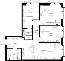 3-BD Apartment Sale, 86.8 sq. m. at Multikvartal CITYZEN, Vishnyovaya Street, Moscow, Russia #2 3-BD Apartment Sale, 86.8 sq. m. at Multikvartal CITYZEN, Vishnyovaya Street, Moscow, Russia #2