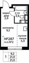 Продажа квартиры, 21 м² в ЖК «Цветочные Поляны», квартал № 23, поселение Филимонковское, Москва, Россия #2