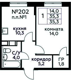 Продажа квартиры, 35,3 м² в ЖК «Цветочные Поляны», квартал № 23, поселение Филимонковское, Москва, Россия #2