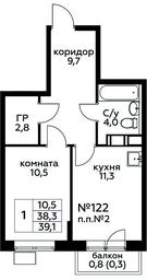 Продажа квартиры, 39,1 м² в ЖК «Цветочные Поляны», квартал № 23, поселение Филимонковское, Москва, Россия #2 Продажа квартиры, 39,1 м² в ЖК «Цветочные Поляны», квартал № 23, поселение Филимонковское, Москва, Россия #2