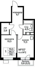 Apartment Sale, 39.1 sq. m. at Tsvetochnye Poliany, kvartal № 23, Filimonkovskoye Municipal Formation, Moscow, Russia #2 Apartment Sale, 39.1 sq. m. at Tsvetochnye Poliany, kvartal № 23, Filimonkovskoye Municipal Formation, Moscow, Russia #2
