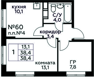 Apartment Sale, 38.4 sq. m. at Tsvetochnye Poliany, kvartal № 23, Filimonkovskoye Municipal Formation, Moscow, Russia #2 Apartment Sale, 38.4 sq. m. at Tsvetochnye Poliany, kvartal № 23, Filimonkovskoye Municipal Formation, Moscow, Russia #2