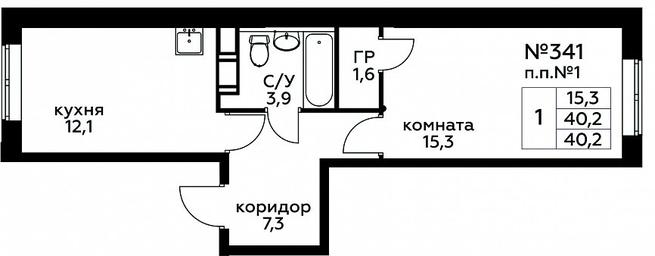 Продажа квартиры, 40,2 м² в ЖК «Цветочные Поляны», квартал № 23, поселение Филимонковское, Москва, Россия #2