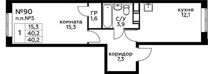 Продажа квартиры, 40,2 м² в ЖК «Цветочные Поляны», квартал № 23, поселение Филимонковское, Москва, Россия #2