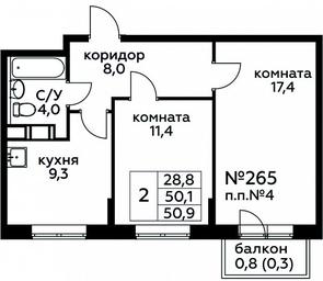 Продажа 1-комн. квартиры, 50,9 м² в ЖК «Цветочные Поляны», квартал № 23, поселение Филимонковское, Москва, Россия #2 Продажа 1-комн. квартиры, 50,9 м² в ЖК «Цветочные Поляны», квартал № 23, поселение Филимонковское, Москва, Россия #2