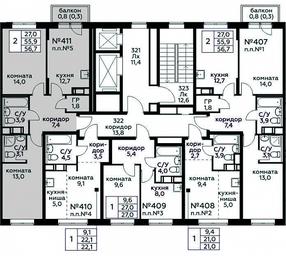 Продажа 1-комн. квартиры, 56,7 м² в ЖК «Цветочные Поляны», квартал № 23, поселение Филимонковское, Москва, Россия #3 Продажа 1-комн. квартиры, 56,7 м² в ЖК «Цветочные Поляны», квартал № 23, поселение Филимонковское, Москва, Россия #3