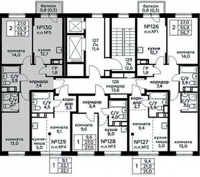 1-BD Apartment Sale, 56.7平方米 at Tsvetochnye Poliany, kvartal № 23, Filimonkovskoye Municipal Formation, Moscow, Russia #4
