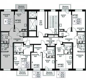 1-BD Apartment Sale, 56.7平方米 at Tsvetochnye Poliany, kvartal № 23, Filimonkovskoye Municipal Formation, Moscow, Russia #3 1-BD Apartment Sale, 56.7平方米 at Tsvetochnye Poliany, kvartal № 23, Filimonkovskoye Municipal Formation, Moscow, Russia #3