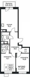 1-BD Apartment Sale, 57.7平方米 at Tsvetochnye Poliany, kvartal № 23, Filimonkovskoye Municipal Formation, Moscow, Russia #2 1-BD Apartment Sale, 57.7平方米 at Tsvetochnye Poliany, kvartal № 23, Filimonkovskoye Municipal Formation, Moscow, Russia #2