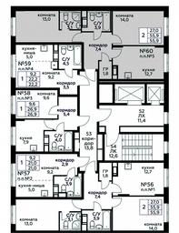1-BD Apartment Sale, 55.9平方米 at Tsvetochnye Poliany, kvartal № 23, Filimonkovskoye Municipal Formation, Moscow, Russia #3