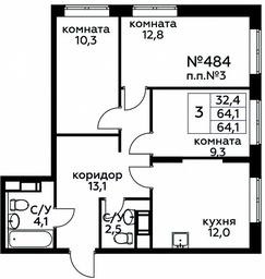 Продажа 2-комн. квартиры, 64,1 м² в ЖК «Цветочные Поляны», квартал № 23, поселение Филимонковское, Москва, Россия #2 Продажа 2-комн. квартиры, 64,1 м² в ЖК «Цветочные Поляны», квартал № 23, поселение Филимонковское, Москва, Россия #2