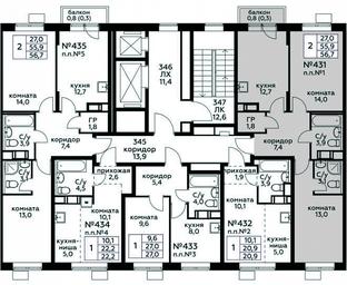 Продажа 1-комн. квартиры, 56,7 м² в ЖК «Цветочные Поляны», квартал № 23, поселение Филимонковское, Москва, Россия #3 Продажа 1-комн. квартиры, 56,7 м² в ЖК «Цветочные Поляны», квартал № 23, поселение Филимонковское, Москва, Россия #3